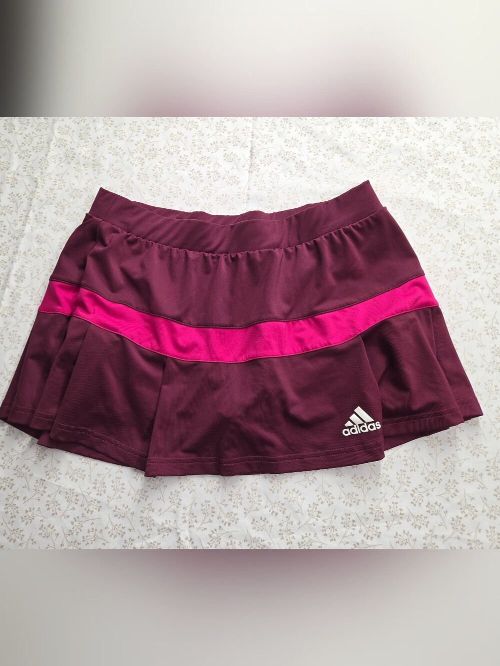 Adidas Women’s Burgundy Athletic Skort with Pink Accent